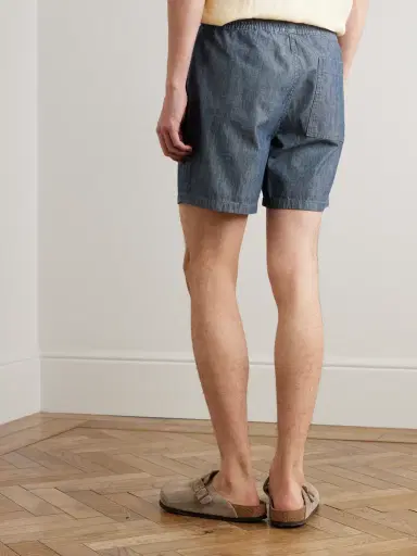 NN07 Gregor 10056 Straight-Leg Cotton-Chambray Drawstring Shorts - Men | Thumbnail 4