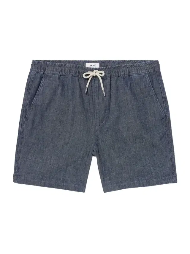 NN07 Gregor 10056 Straight-Leg Cotton-Chambray Drawstring Shorts - Men