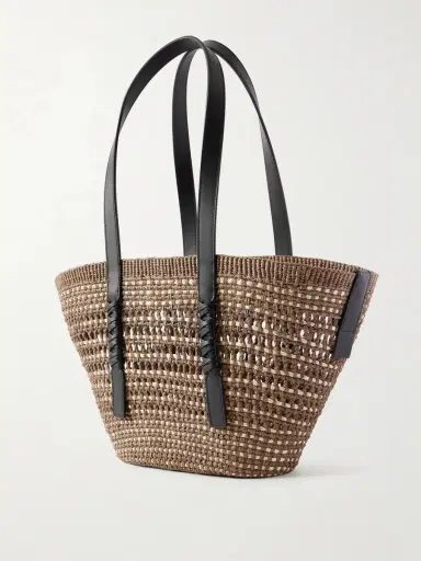 Loewe Paula's Ibiza Logo-Embellished Leather-Trimmed Palm de Iraca Leaves Tote Bag - Men | Thumbnail 4