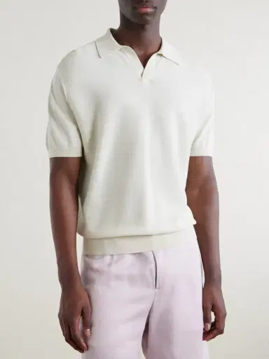 Canali Cotton and Silk-Blend Polo Shirt - Men | Thumbnail 3