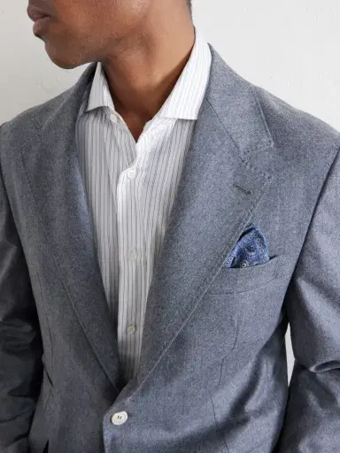 Brunello Cucinelli Printed Silk Pocket Square - Men | Thumbnail 2 Brunello Cucinelli Printed Silk Pocket Square - Men | Thumbnail 2