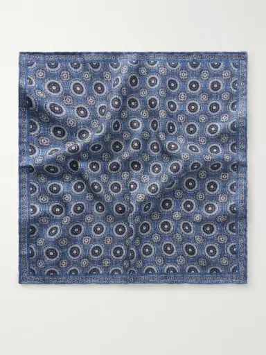 Brunello Cucinelli Printed Silk Pocket Square - Men | Thumbnail 3 Brunello Cucinelli Printed Silk Pocket Square - Men | Thumbnail 3