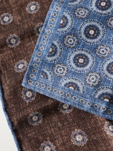 Brunello Cucinelli Printed Silk Pocket Square - Men | Thumbnail 4 Brunello Cucinelli Printed Silk Pocket Square - Men | Thumbnail 4