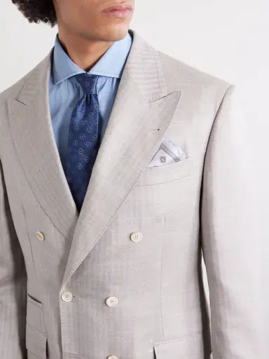 Brunello Cucinelli Printed Silk Pocket Square - Men | Thumbnail 2