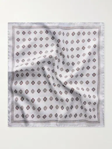 Brunello Cucinelli Printed Silk Pocket Square - Men | Thumbnail 3