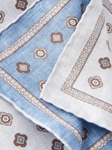 Brunello Cucinelli Printed Silk Pocket Square - Men | Thumbnail 4