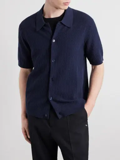 NN07 Nolan 6695 Textured-Knit Organic Cotton Shirt - Men | Thumbnail 3 NN07 Nolan 6695 Textured-Knit Organic Cotton Shirt - Men | Thumbnail 3