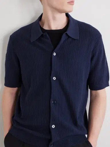 NN07 Nolan 6695 Textured-Knit Organic Cotton Shirt - Men | Thumbnail 5 NN07 Nolan 6695 Textured-Knit Organic Cotton Shirt - Men | Thumbnail 5