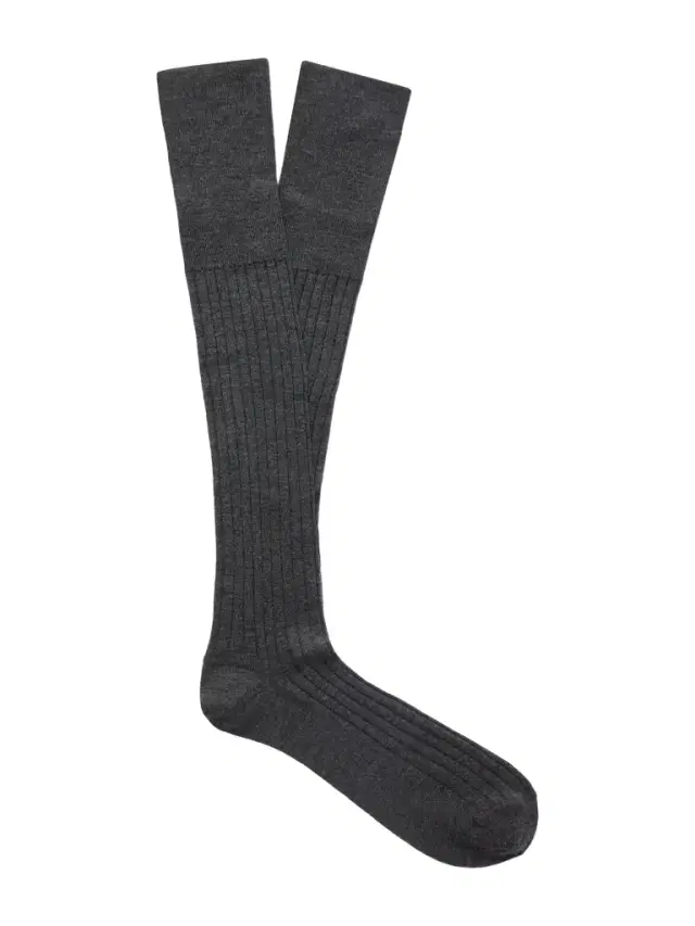 Brunello Cucinelli Ribbed Wool and Cashmere-Blend Socks - Men