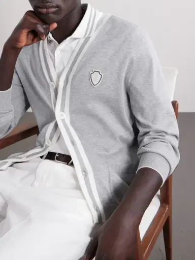 Brunello Cucinelli Logo-Appliquéd Cotton Cardigan - Men | Thumbnail 5