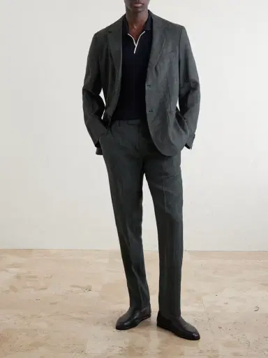 Sunspel Straight-Leg Pleated Linen Suit Trousers - Men | Thumbnail 2 Sunspel Straight-Leg Pleated Linen Suit Trousers - Men | Thumbnail 2