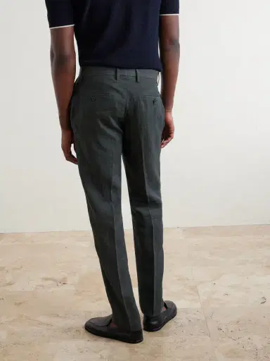 Sunspel Straight-Leg Pleated Linen Suit Trousers - Men | Thumbnail 4 Sunspel Straight-Leg Pleated Linen Suit Trousers - Men | Thumbnail 4