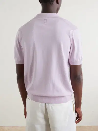 Canali Cotton and Silk-Blend Polo Shirt - Men | Thumbnail 4