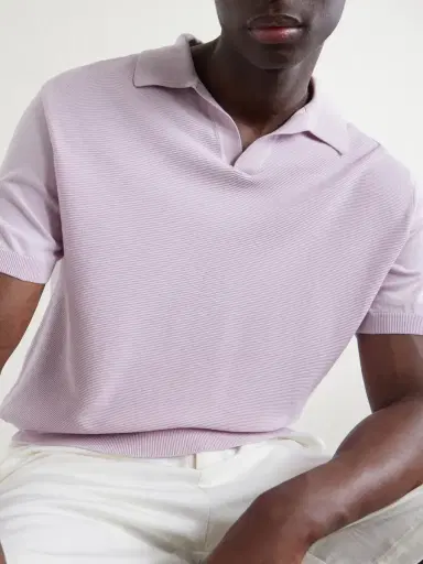 Canali Cotton and Silk-Blend Polo Shirt - Men | Thumbnail 5