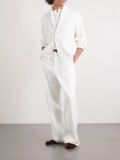 Tom Ford Ribbed Cashmere and Cotton-Blend Cardigan - Men | Thumbnail 2