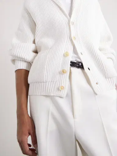 Tom Ford Ribbed Cashmere and Cotton-Blend Cardigan - Men | Thumbnail 3