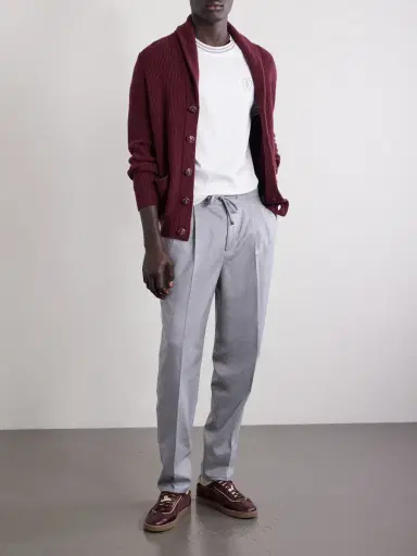 Brunello Cucinelli Logo-Appliquéd Cotton-Jersey Tennis Shirt - Men | Thumbnail 2 Brunello Cucinelli Logo-Appliquéd Cotton-Jersey Tennis Shirt - Men | Thumbnail 2
