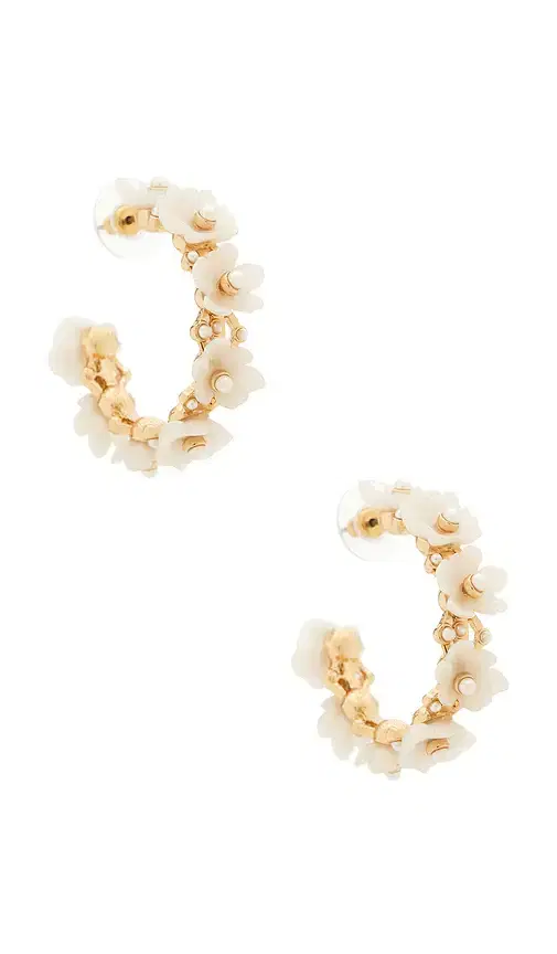 BaubleBar Bridal Floral Hoop Earrings