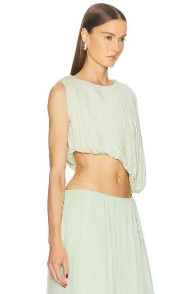 Marina Moscone Asymmetric Gathered Draped Top | Thumbnail 2
