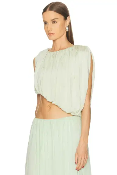 Marina Moscone Asymmetric Gathered Draped Top | Thumbnail 3
