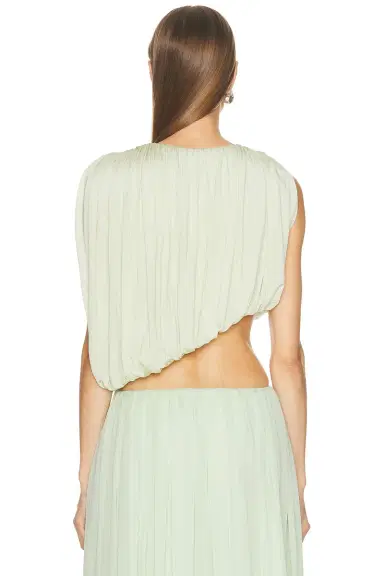 Marina Moscone Asymmetric Gathered Draped Top | Thumbnail 4