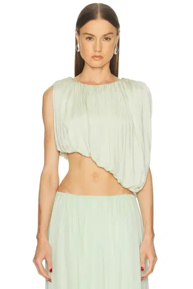 Marina Moscone Asymmetric Gathered Draped Top | Thumbnail 1