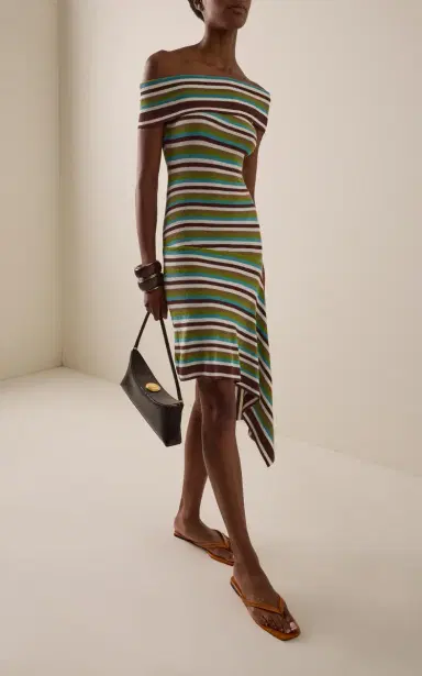 Christopher Esber Extension-Drape Striped Cotton-Blend Knit Mini Dress | Thumbnail 2