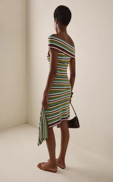 Christopher Esber Extension-Drape Striped Cotton-Blend Knit Mini Dress | Thumbnail 4