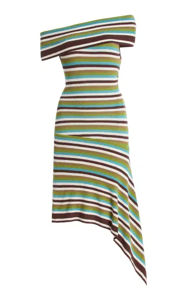 Christopher Esber Extension-Drape Striped Cotton-Blend Knit Mini Dress | Thumbnail 1