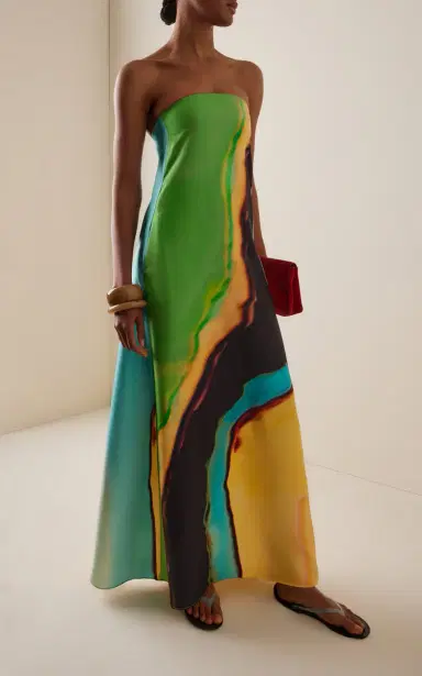 Christopher Esber Aura Strapless Silk Midi Dress | Thumbnail 2
