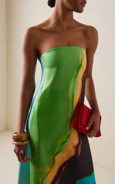 Christopher Esber Aura Strapless Silk Midi Dress | Thumbnail 3