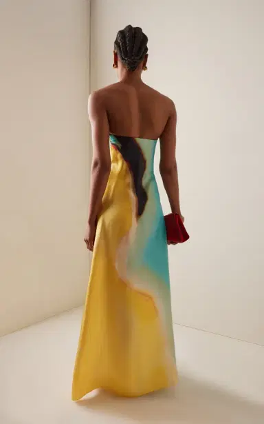 Christopher Esber Aura Strapless Silk Midi Dress | Thumbnail 4