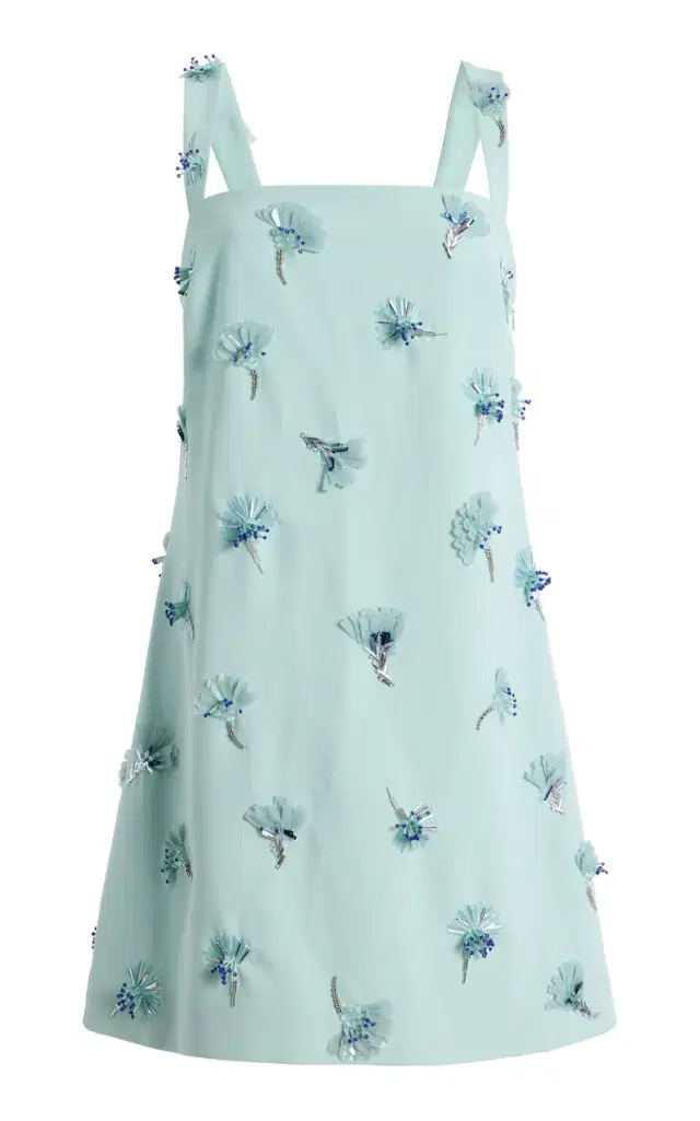 SIMKHAI Ella Embellished Crepe Mini Dress