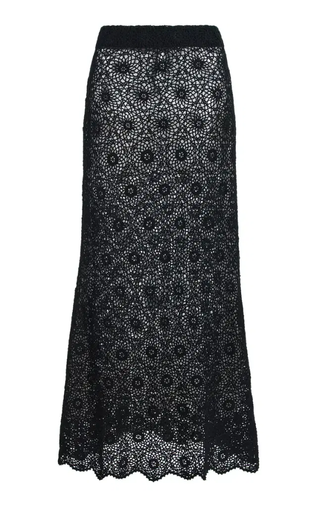 NILI LOTAN Nika Crochet Cotton Maxi Skirt