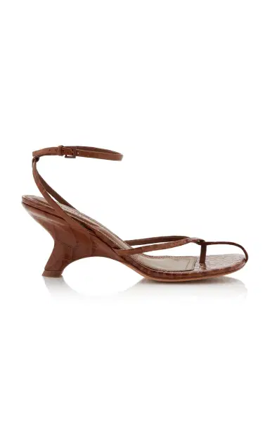 SIMKHAI Kelsey Embossed Leather Wedges | Thumbnail 6 SIMKHAI Kelsey Embossed Leather Wedges | Thumbnail 6