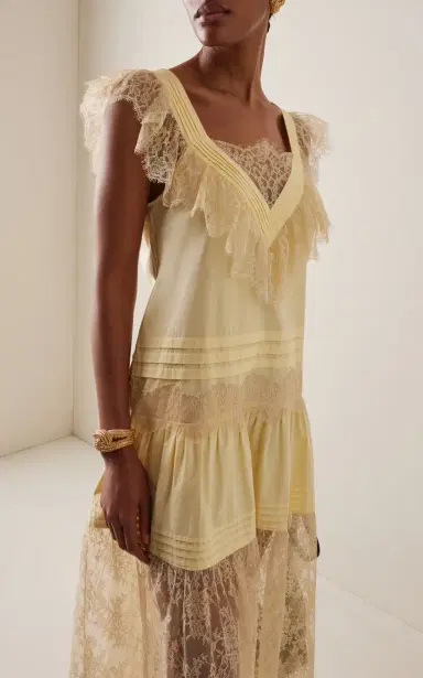 Sea Hilda Pleated Lace Midi Dress | Thumbnail 3 Sea Hilda Pleated Lace Midi Dress | Thumbnail 3