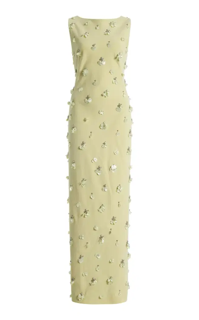 SIMKHAI Claudia Embellished Crepe Midi Dress