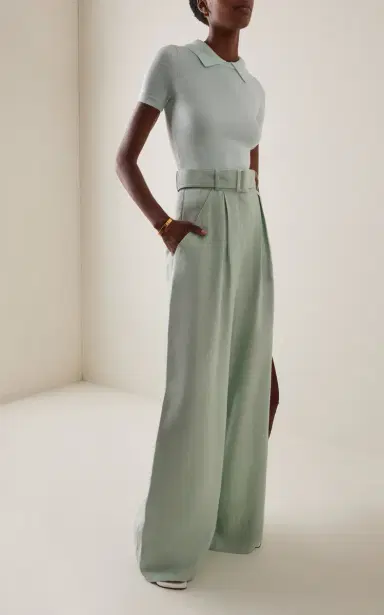 Matthew Bruch Pleated Linen Wide-Leg Pants | Thumbnail 2