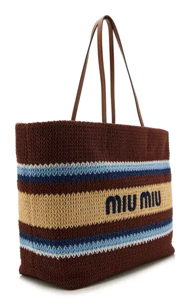 Miu Miu Raffia-Effect Woven Tote Bag | Thumbnail 6 Miu Miu Raffia-Effect Woven Tote Bag | Thumbnail 6