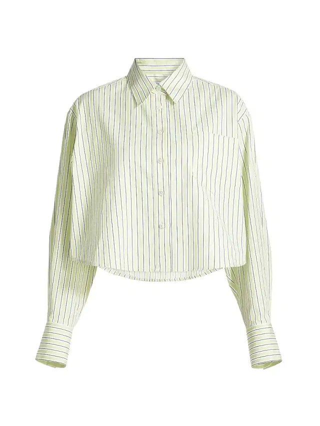Derek Lam 10 Crosby Women's Evelina Boxy-Fit Shirt - Shadow Lime White