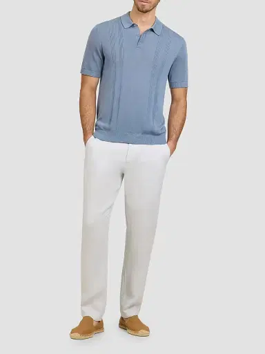 Onia Men's Rib-Knit Polo Shirt - Lagoon - Size XXL | Thumbnail 2 Onia Men's Rib-Knit Polo Shirt - Lagoon - Size XXL | Thumbnail 2