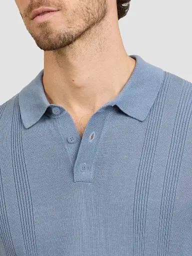Onia Men's Rib-Knit Polo Shirt - Lagoon - Size XXL | Thumbnail 4 Onia Men's Rib-Knit Polo Shirt - Lagoon - Size XXL | Thumbnail 4