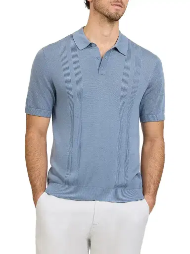 Onia Men's Rib-Knit Polo Shirt - Lagoon - Size XXL | Thumbnail 1 Onia Men's Rib-Knit Polo Shirt - Lagoon - Size XXL | Thumbnail 1