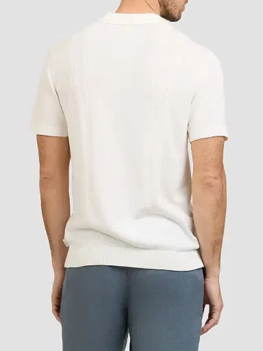 Onia Men's Rib-Knit Polo Shirt - Ivory - Size XXL | Thumbnail 3