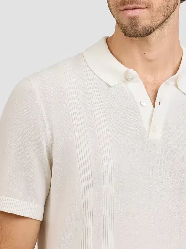 Onia Men's Rib-Knit Polo Shirt - Ivory - Size XXL | Thumbnail 4