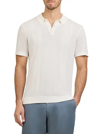 Onia Men's Rib-Knit Polo Shirt - Ivory - Size XXL | Thumbnail 1
