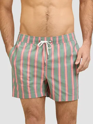 Onia Men's Charles Striped 5'' Swim Trunks - Green Multi | Thumbnail 1 Onia Men's Charles Striped 5'' Swim Trunks - Green Multi | Thumbnail 1