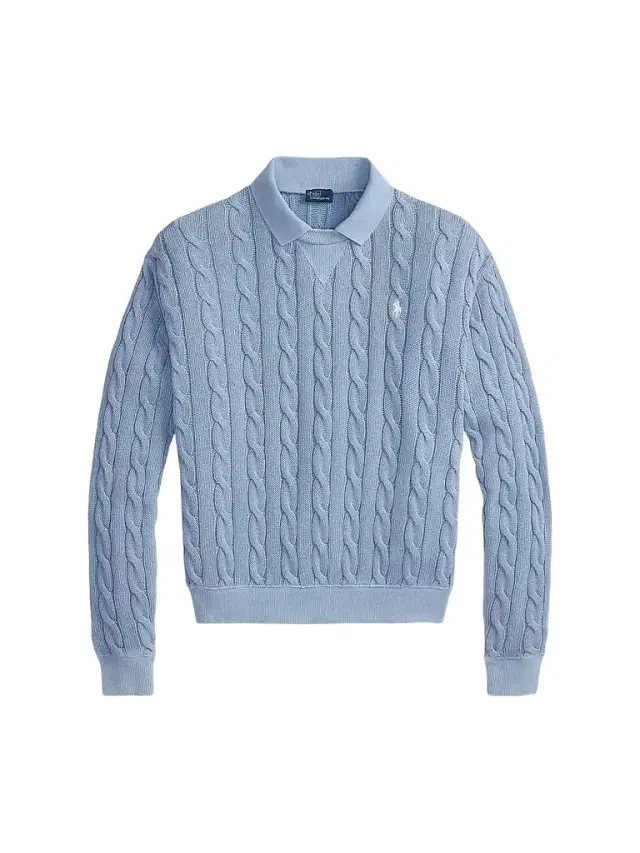 Polo Ralph Lauren Women's Cable-Knit Cotton Sweater - Chambray Blue