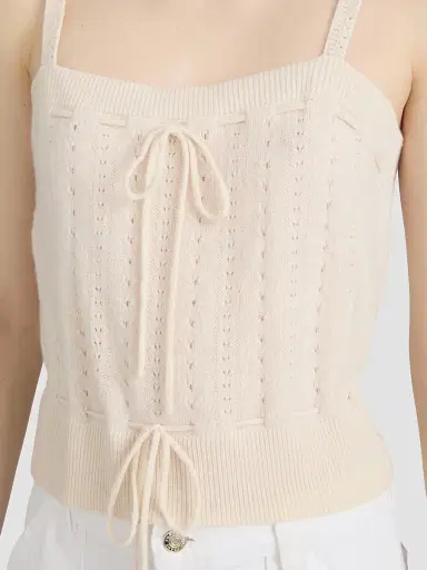 Frame Women's The Cashmere Charm Crop Tank - Cream - Size XL | Thumbnail 6 Frame Women's The Cashmere Charm Crop Tank - Cream - Size XL | Thumbnail 6