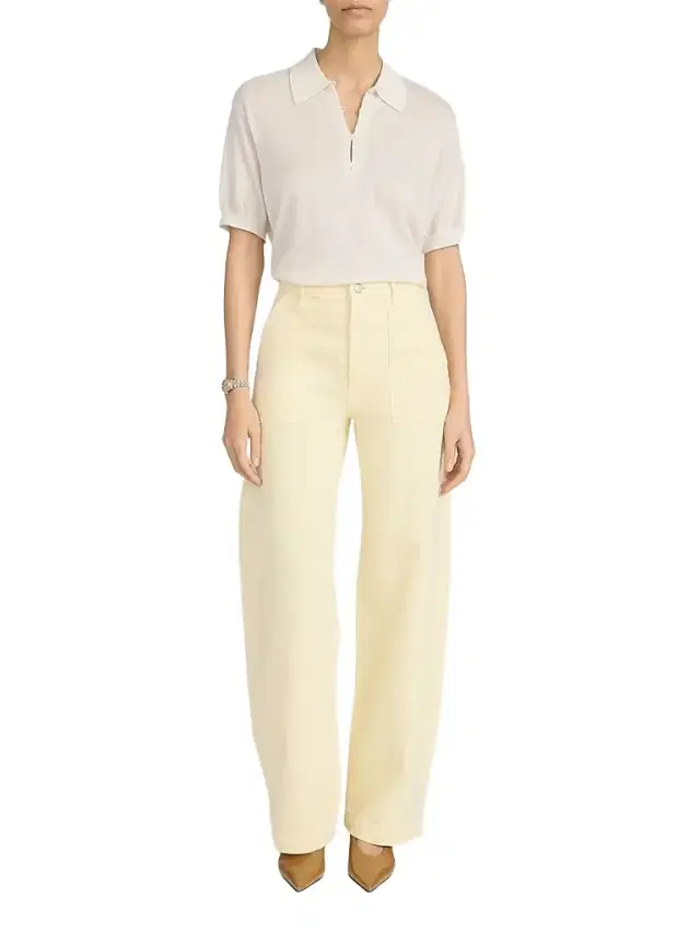 FRAME Women's The Bow Barrel-Leg Cargo Pants - Lemon